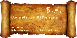 Budaházi Alfonzina névjegykártya